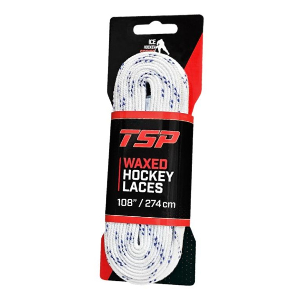 0004058 TSP Шнурки хоккейные с пропиткой - серия CLASSIC Waxed (White, 274 см)
